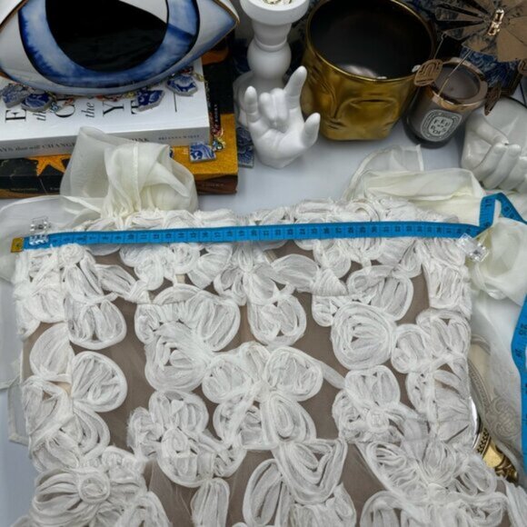 🆕 BRONX & BANCO 🧿 NWOT Sabrina White Bridal Midi Dress, Sz XS / US 2 - Picture 14 of 16